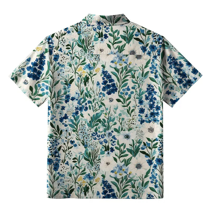 blue flora shirt for summer vacation