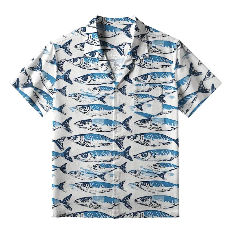 Kyoto-Lion Oceanic Fish Aloha Hawaiian Shirt