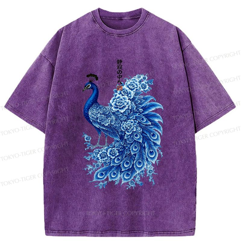 Japanese Ink Wash Peacock T-Shirt