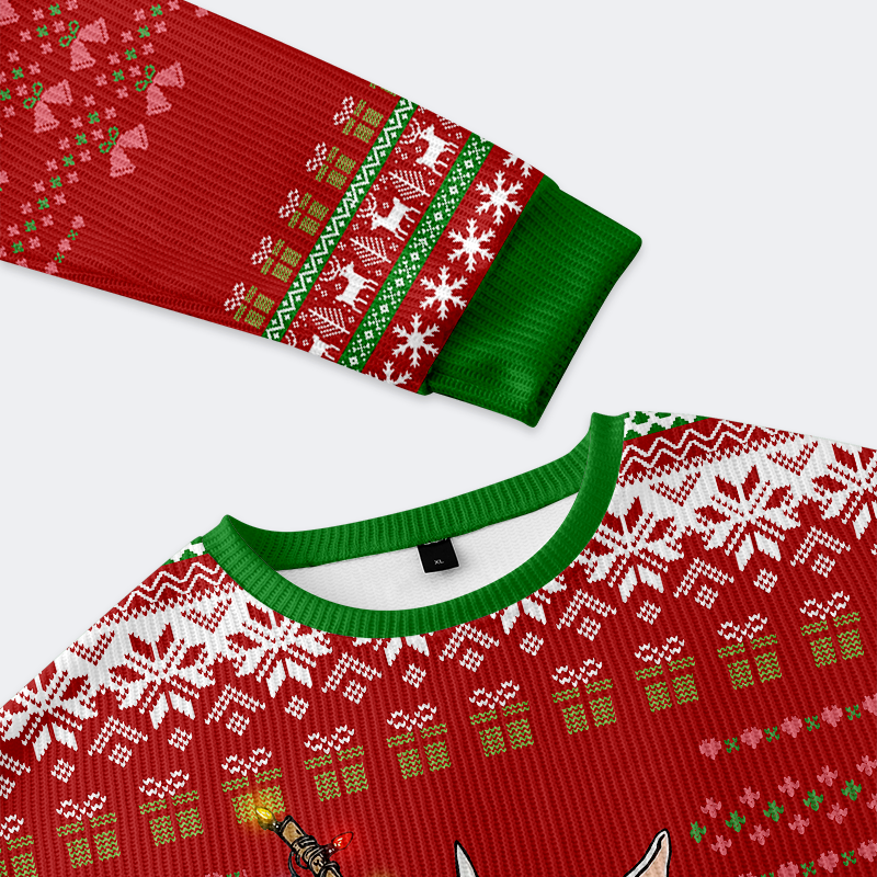 funny rabbit holiday sweater for Christmas party