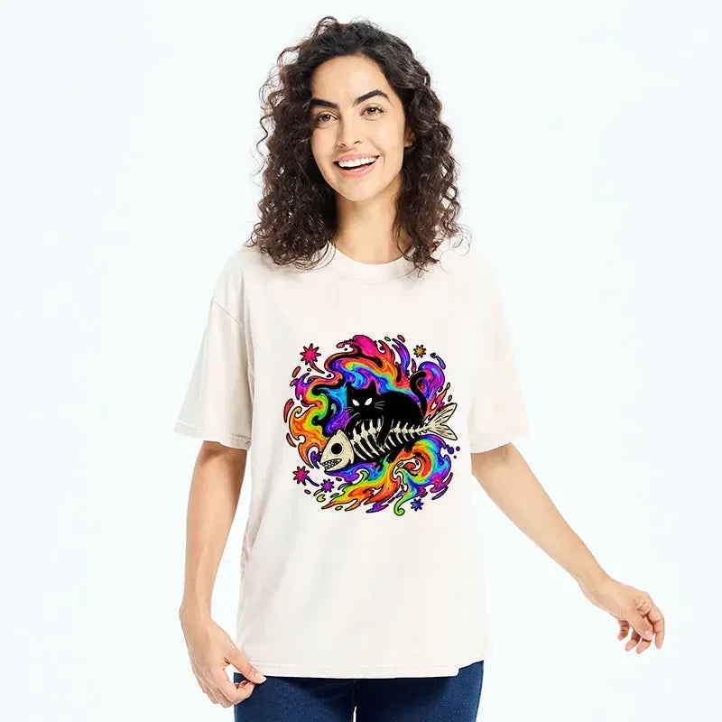 Japanese Cat Fish Washed T-Shirt