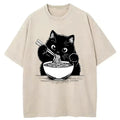 cute cat ramen t-shirt for summer