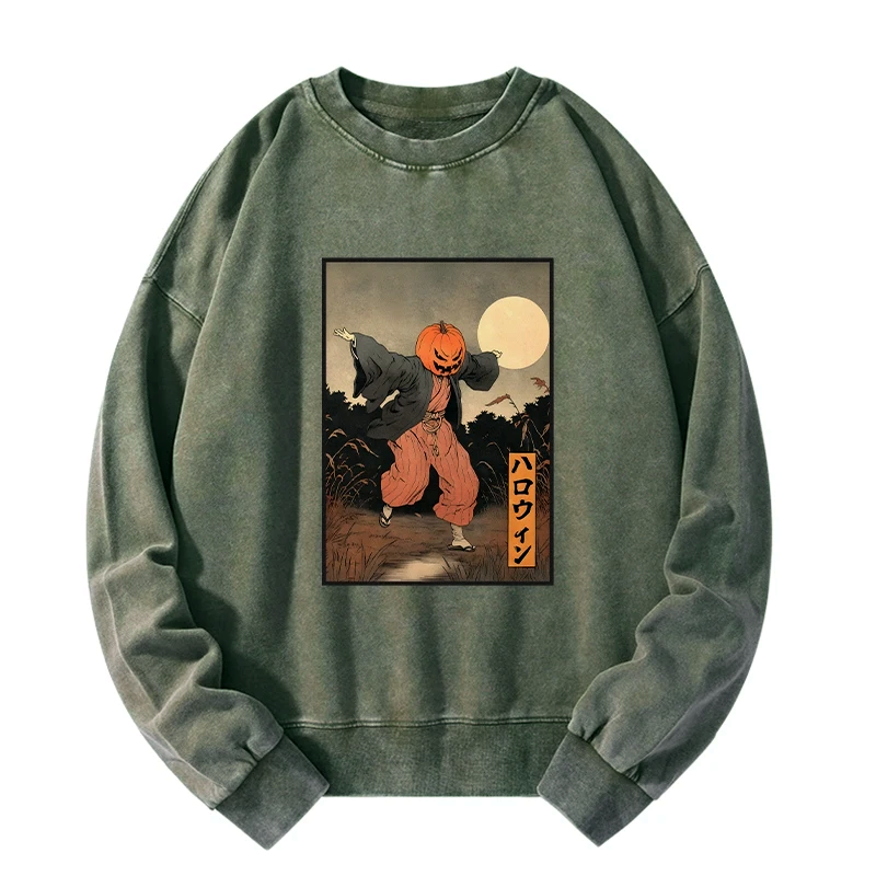 Kyoto-Lion Japanese Pumpkin Monster Washed Sweatshirt