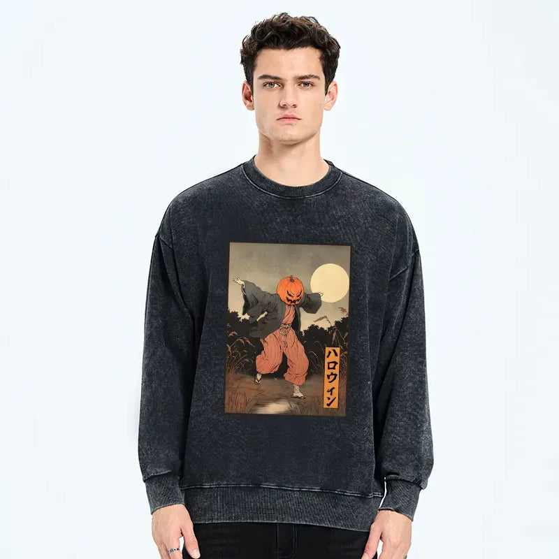 Kyoto-Lion Japanese Pumpkin Monster Washed Sweatshirt