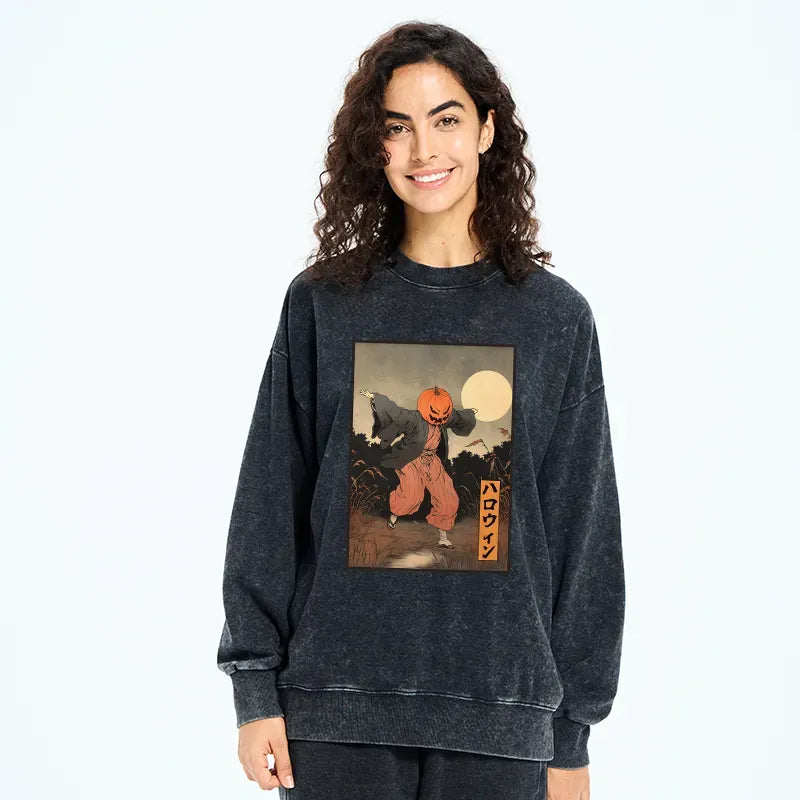 Kyoto-Lion Japanese Pumpkin Monster Washed Sweatshirt