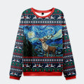 Kyoto-Lion Rudolph Under The Starry Night Christmas Ugly Sweatshirt