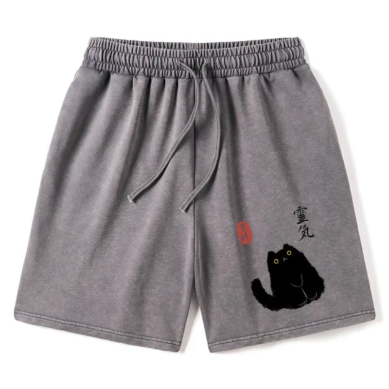 Kyoto-Lion Black Civet Cat Washed Shorts