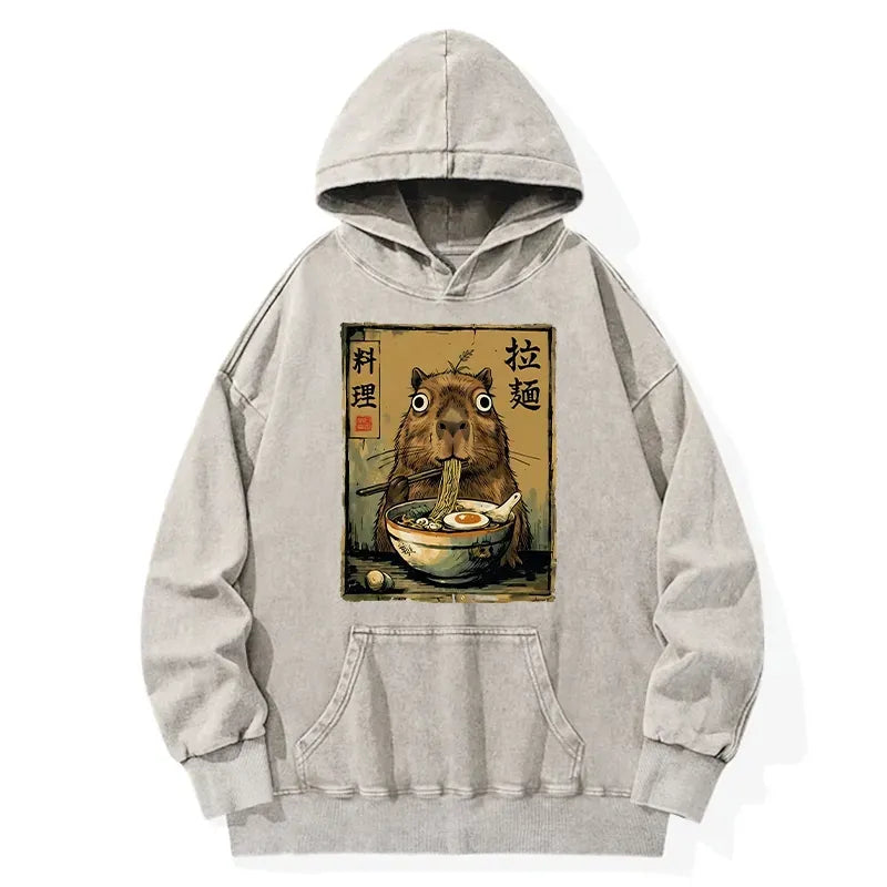Capybara Eating Ramen Hoodie Gift Idea