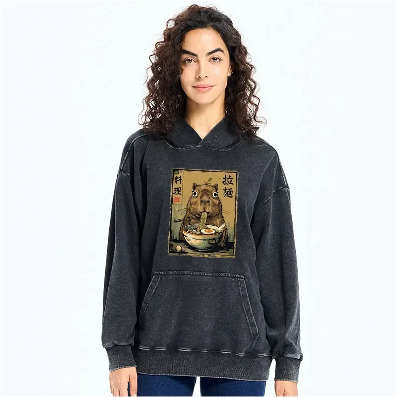 Capybara Eating Ramen Hoodie Gift Idea