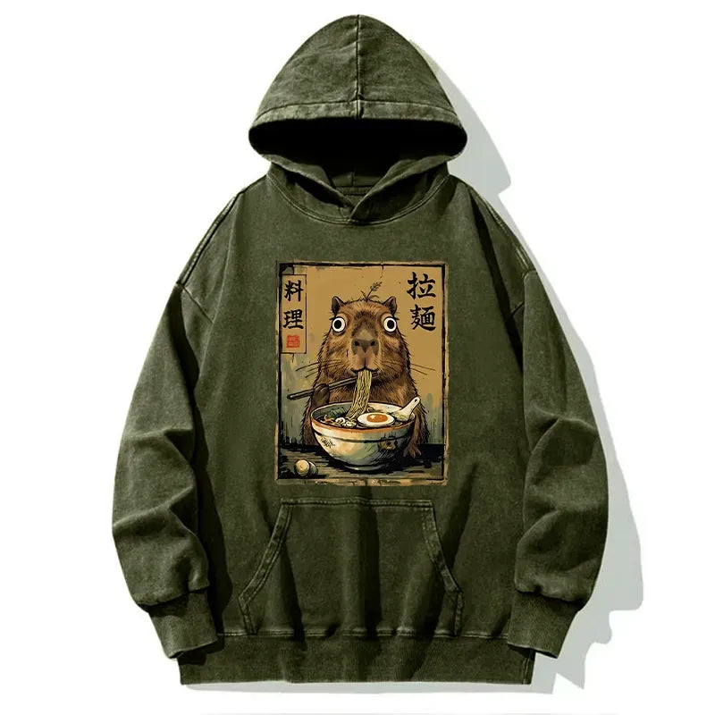 Cute Capybara Ramen Hoodie for Daily Wear