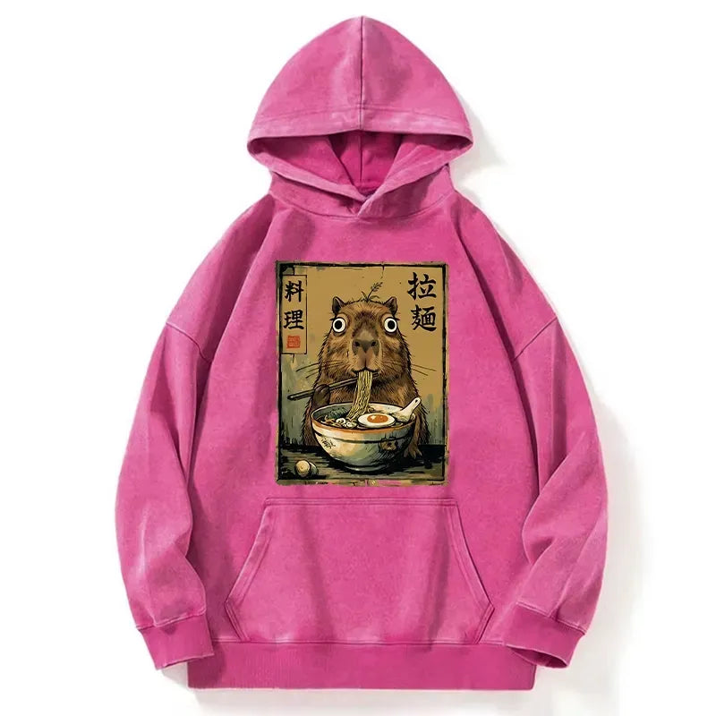 Capybara Eating Ramen Hoodie Gift Idea