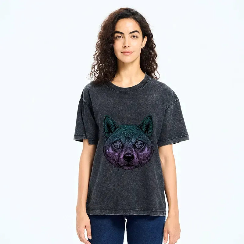 japanese wolf unisex t-shirt for daily wear