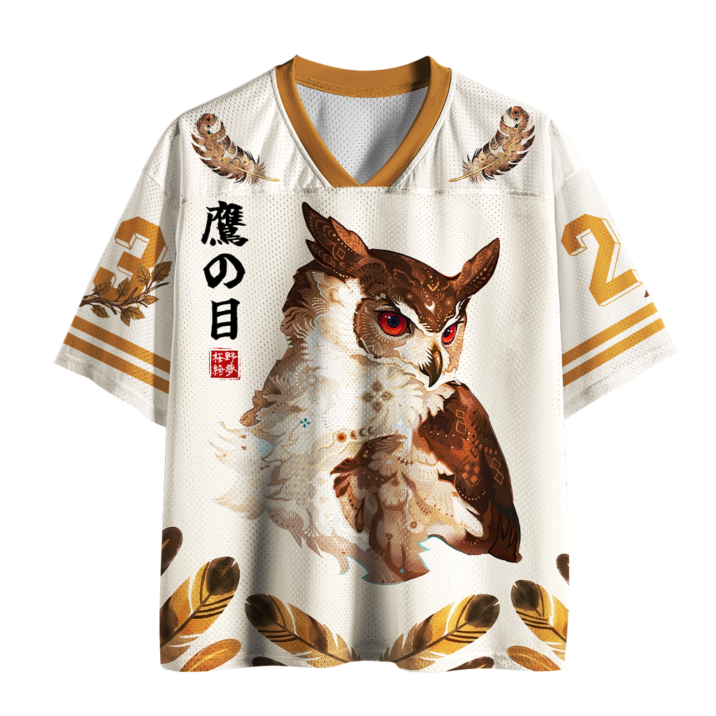 Japanese Retro Owl Mesh Jersey for Gift Idea