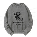 Kyoto-Lion Focused Samurai Raccoon Washed Sweatshirt