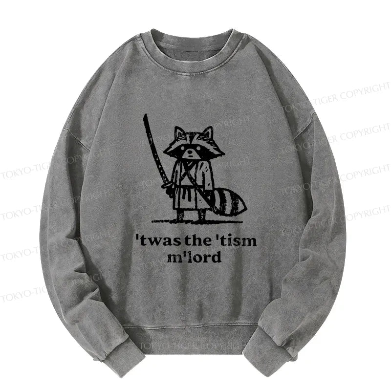 Kyoto-Lion Focused Samurai Raccoon Washed Sweatshirt