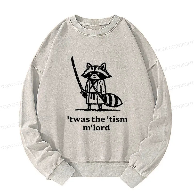 Kyoto-Lion Focused Samurai Raccoon Washed Sweatshirt
