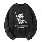 Kyoto-Lion Focused Samurai Raccoon Washed Sweatshirt