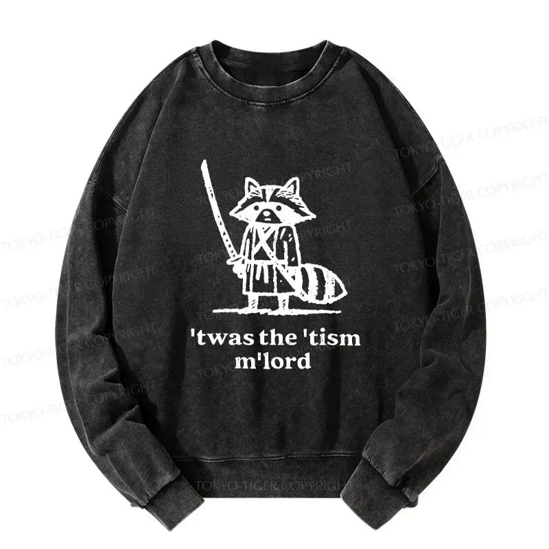 Kyoto-Lion Focused Samurai Raccoon Washed Sweatshirt