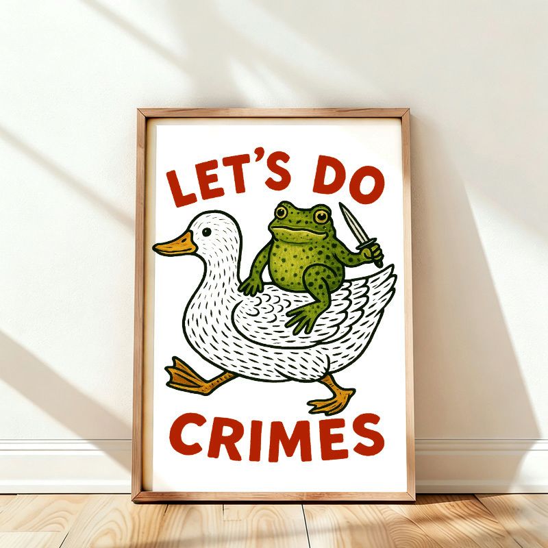 Funny Frog Poster Ready To Commit Crime