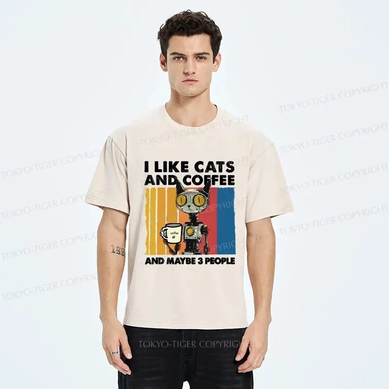 Japanese Robot Cat Coffee T-Shirt