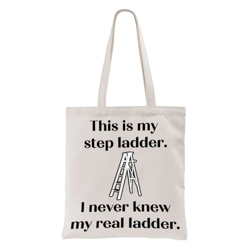 Kyoto-Lion A Real Ladder Funny Tote Bag