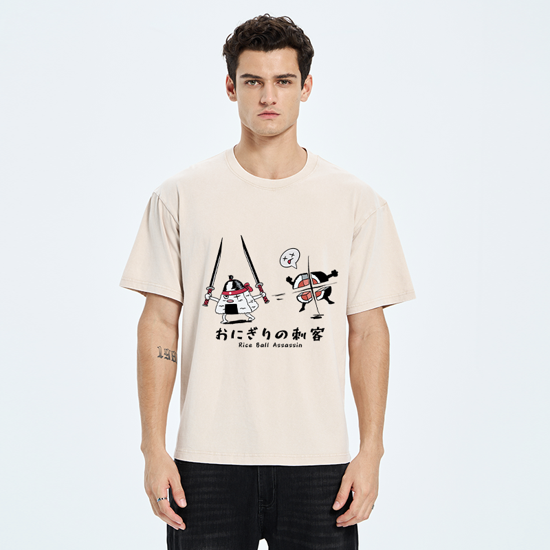 japanese vintage washed t-shirt for daily wear