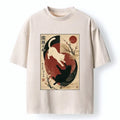 Japanese Retro Two Cats Graphic T-Shirt