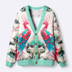 Kyoto-Lion Twin Phoenixes Of The Sacred Grove Ugly Cardigan Sweater