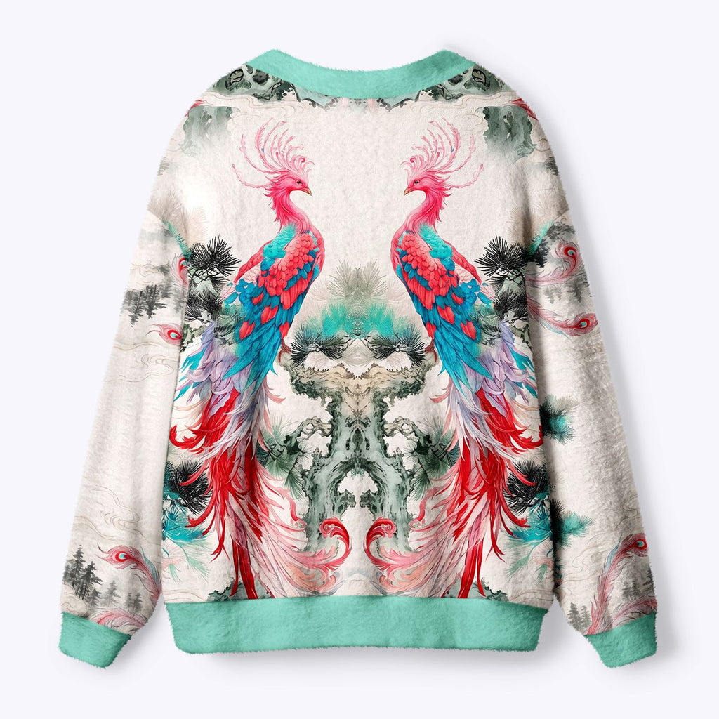 Kyoto-Lion Twin Phoenixes Of The Sacred Grove Ugly Cardigan Sweater