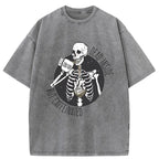Kyoto-Lion Dead Inside But Caffeinated Washed T-Shirt