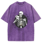 Kyoto-Lion Dead Inside But Caffeinated Washed T-Shirt