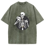 Kyoto-Lion Dead Inside But Caffeinated Washed T-Shirt