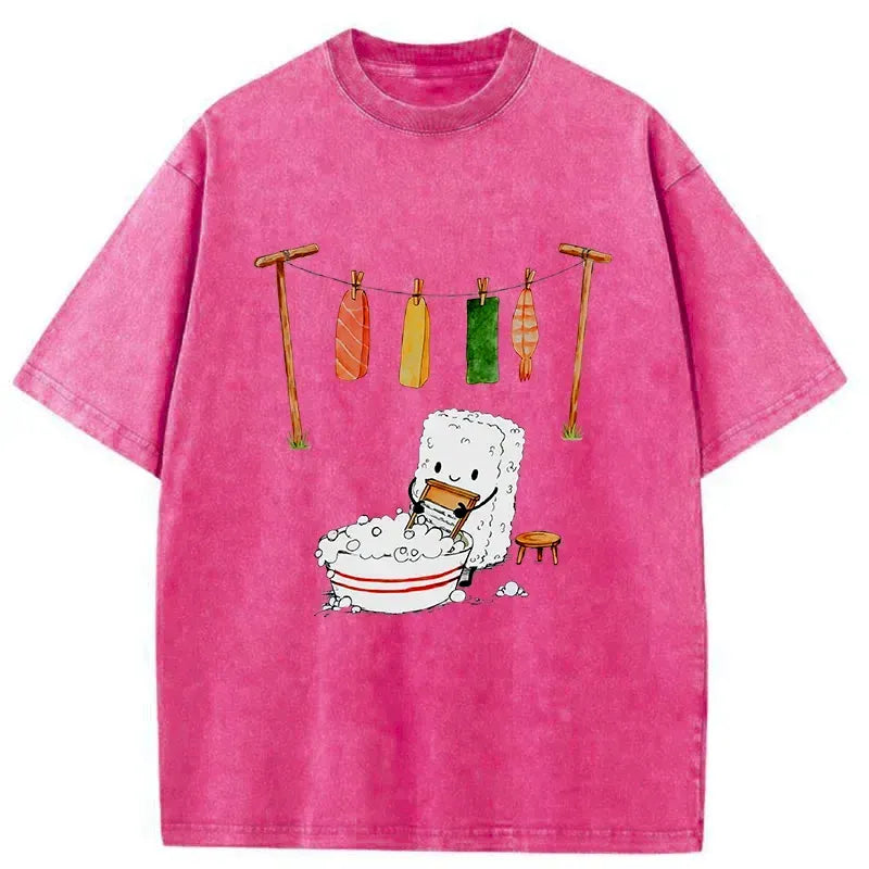 Retro Japanese Sushi Tee for Daily Wear