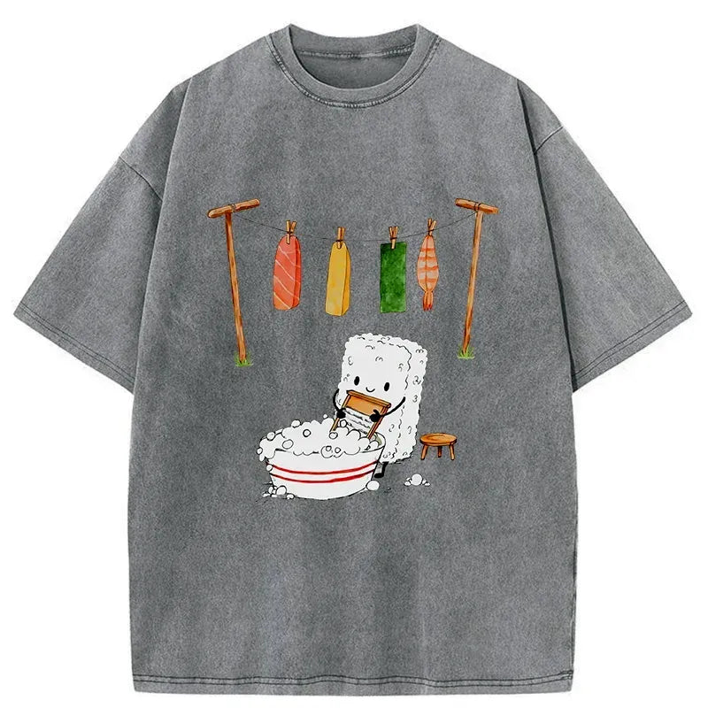Retro Japanese Sushi Tee for Daily Wear