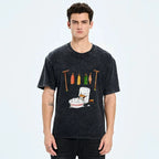 Kyoto-Lion Sushi Washing Clothes Washed T-Shirt