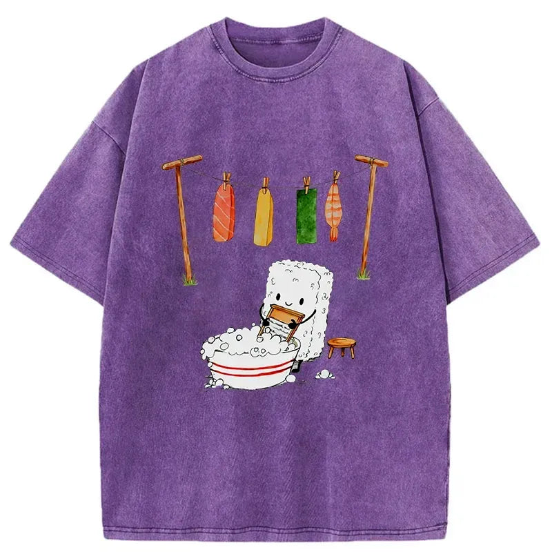 Retro Japanese Sushi Tee for Daily Wear