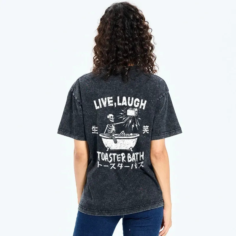 unisex cotton skeleton back tee for casual