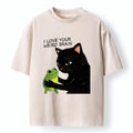 Kyoto-Lion Cat Eats Frog Washed T-Shirt