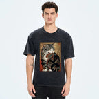 Washed Ukiyo-e T-Shirt for Summer