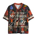 Kyoto-Lion 'Mistaken for an Adult' Funny Retro Mesh Jersey