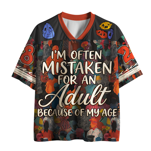 Kyoto-Lion 'Mistaken for an Adult' Funny Retro Mesh Jersey