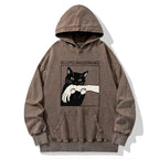 Japanese Vintage Black Cat Hoodie