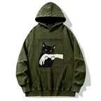 Japanese Vintage Black Cat Hoodie