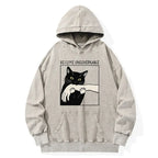 Japanese Vintage Black Cat Hoodie