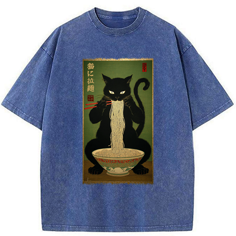 Japanese cat t-shirt streetwear style