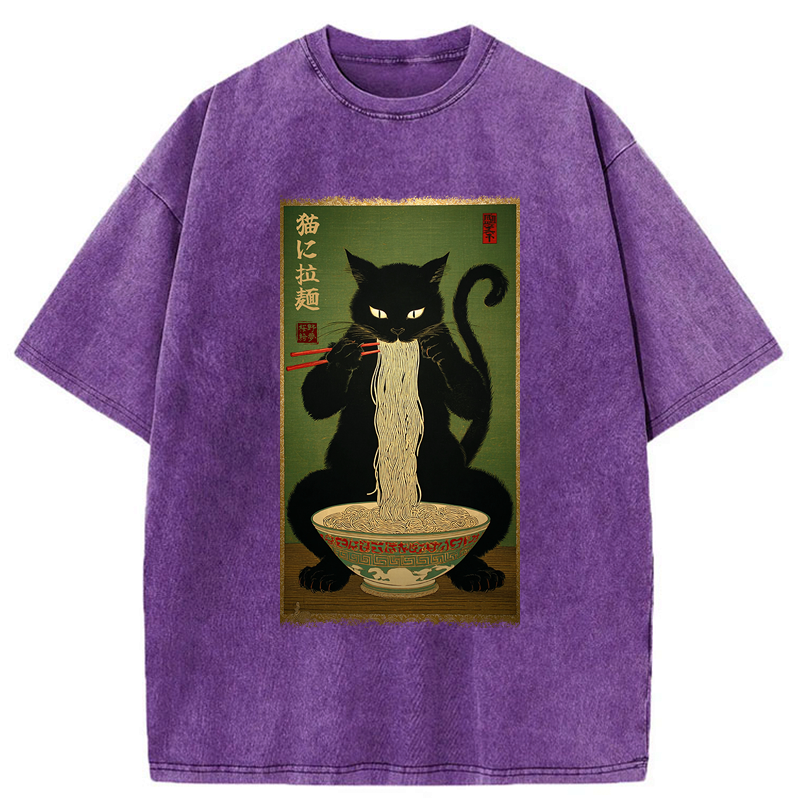 Japanese cat t-shirt streetwear style