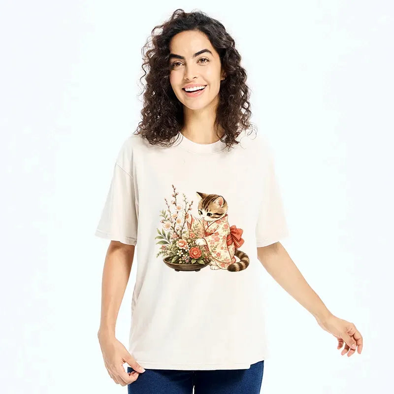 Washed Cat T-Shirt On Sale