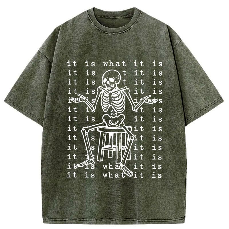 Kyoto-Lion Helpless Skeleton Washed T-Shirt