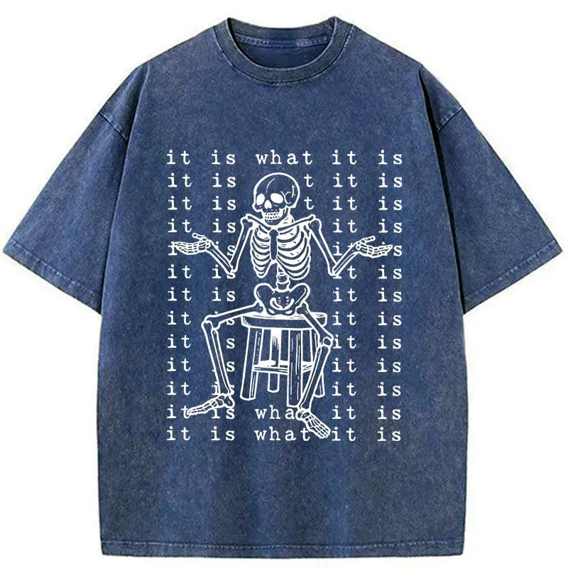 helpless skeleton ukiyo-e washed t-shirt