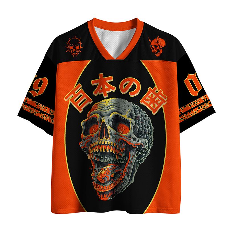 Kyoto-Lion Hundred-Fang Skull Red Version Mesh Jersey